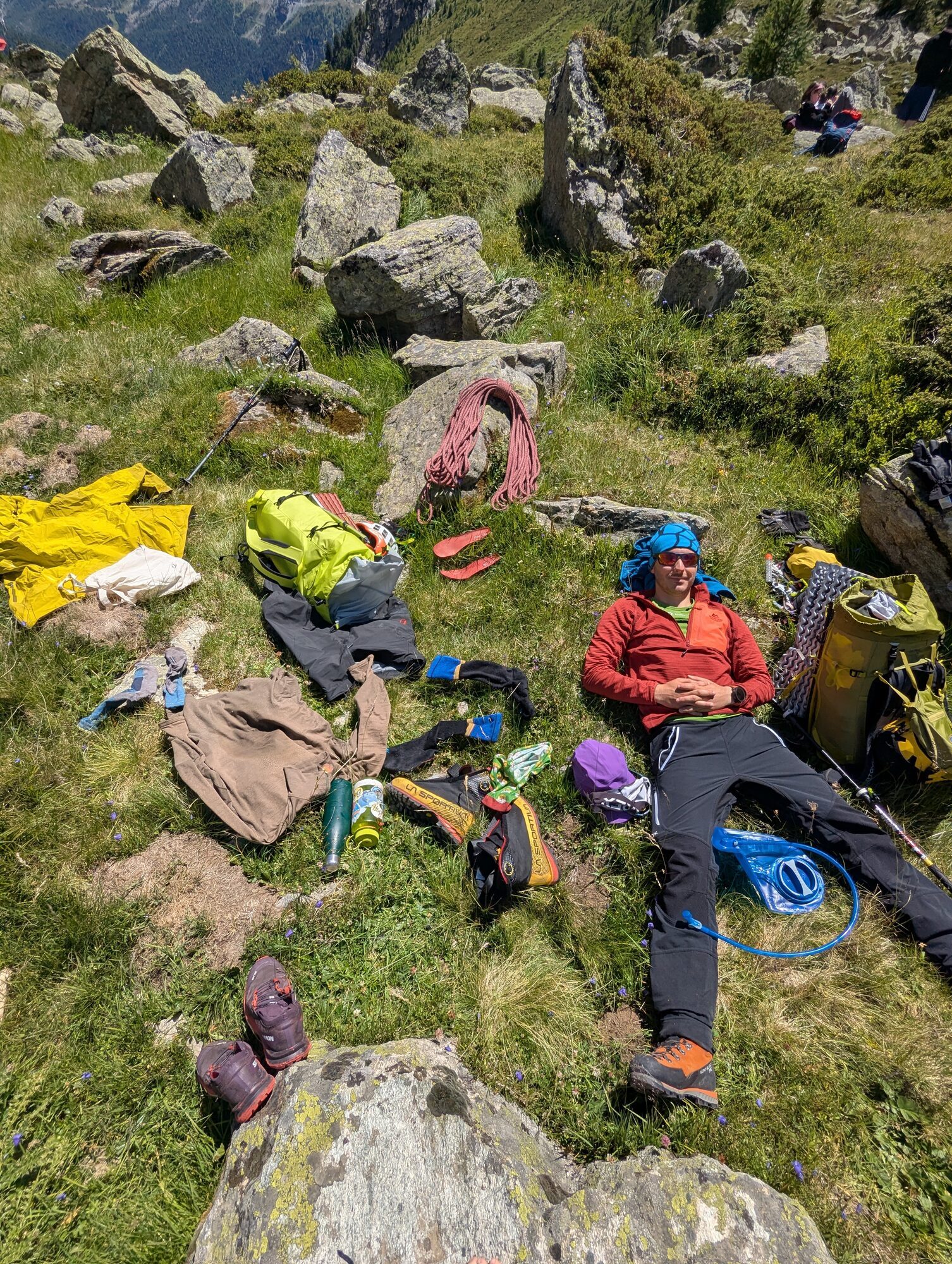 Pause beim Berggasthaus Trift